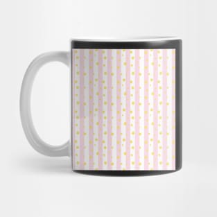 WHITE AND PINK STRIPE YELLOW FLORALS Mug